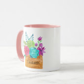 Monogram Bloemenmand Aquarel Mok (Voorkant links)