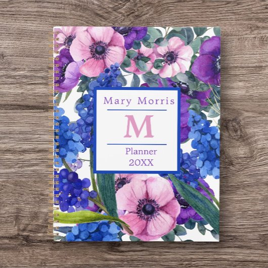 Monogram Bloemennaam & Datum / Tijdschrift Planner