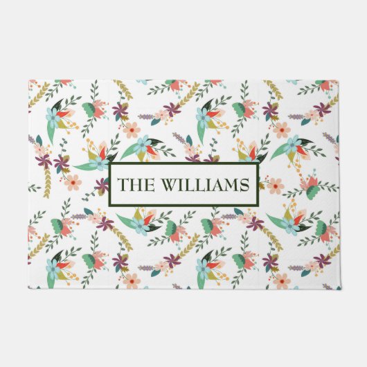 Monogram bloemenpatroon deurmat (Voorkant)