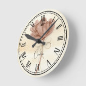 Monogram bloemenschilderij waterverf kunstwerk scr ronde klok (Hoek)