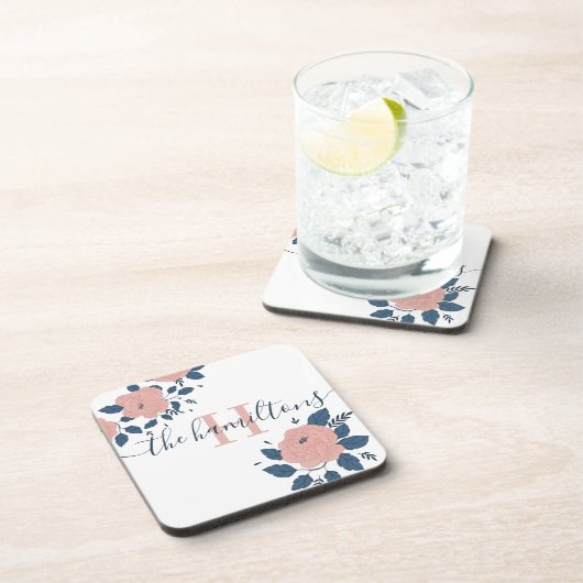 Monogram bloemenslinger coaster van hard plastic bier onderzetter (Rechterzijde)