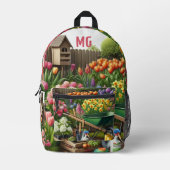 Monogram Bloementuin / Master Gardener Bedrukte Rugzak (Voorkant)