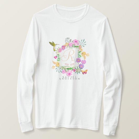 Monogram bloementuin t-shirt (Design voorkant)