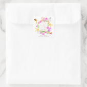 Monogram bloementuin vierkante sticker (Tas)