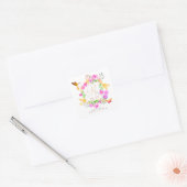 Monogram bloementuin vierkante sticker (Envelop)