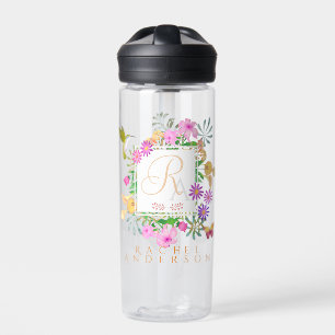 Monogram bloementuin waterfles
