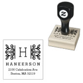 Monogram bloemenzijden rubberstempel (Gestempeld)