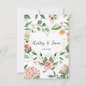 Monogram | Bloemhart Bruiloft RSVP Aankondiging (Achterkant)