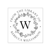 Monogram & Bloemkrans uit de Bibliotheek van het B Rubberstempel (Afrduk)