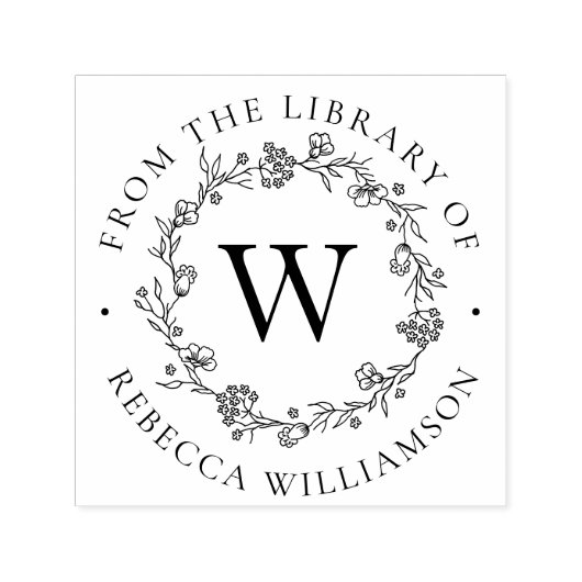 Monogram & Bloemkrans uit de Bibliotheek van het B Zelfinktende Stempel (Design)