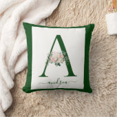 Monogram bloemletter A Kussen (Deken)