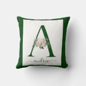Monogram bloemletter A Kussen (Achterkant)