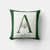 Monogram bloemletter A Kussen (Voorkant)