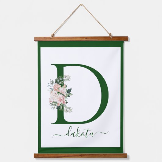 Monogram bloemletter D Hangend Wandkleed (Voorkant)