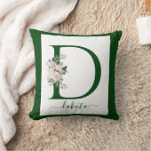 Monogram bloemletter D Kussen (Deken)