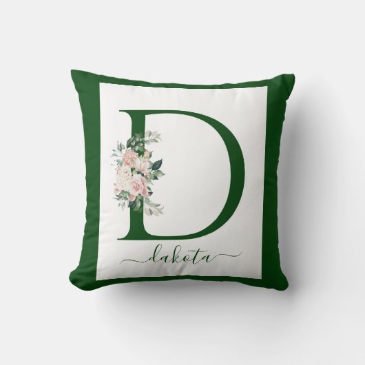 Monogram bloemletter D Kussen (Voorkant)