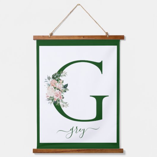 Monogram Bloemletter G Hangend Wandkleed (Voorkant)