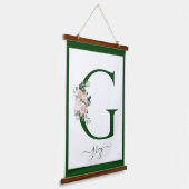 Monogram Bloemletter G Hangend Wandkleed (Gebogen)