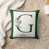 Monogram bloemletter G Kussen (Deken)