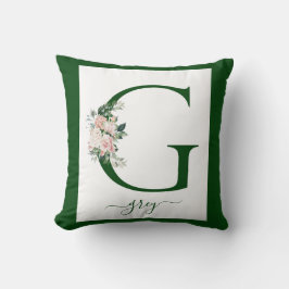 Monogram bloemletter G Kussen