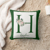 Monogram bloemletter H Kussen (Deken)