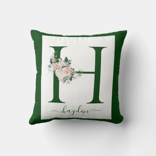 Monogram bloemletter H Kussen (Achterkant)