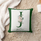 Monogram bloemletter J Kussen (Deken)