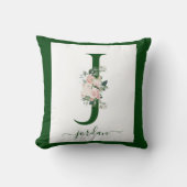 Monogram bloemletter J Kussen (Voorkant)