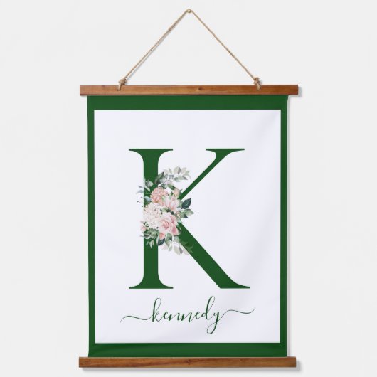 Monogram bloemletter K Hangend Wandkleed (Voorkant)