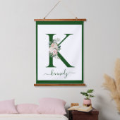 Monogram bloemletter K Hangend Wandkleed (Slaapkamer)