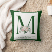 Monogram bloemletter M Kussen (Deken)