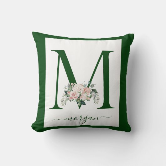 Monogram bloemletter M Kussen (Voorkant)