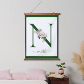 Monogram bloemletter N Hangend Wandkleed (Slaapkamer)