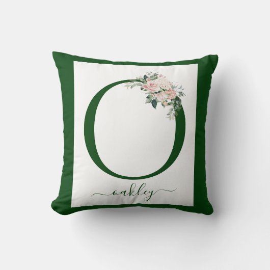 Monogram bloemletter O Kussen (Voorkant)