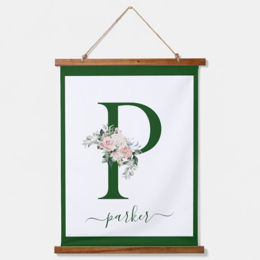 Monogram bloemletter P Hangend Wandkleed (Voorkant)