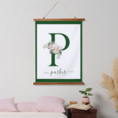 Monogram bloemletter P Hangend Wandkleed (Slaapkamer)