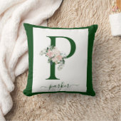Monogram bloemletter P Kussen (Deken)