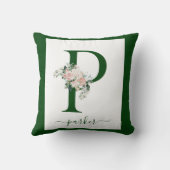 Monogram bloemletter P Kussen (Achterkant)