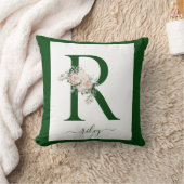 Monogram bloemletter R Kussen (Deken)
