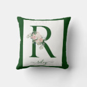 Monogram bloemletter R Kussen (Achterkant)