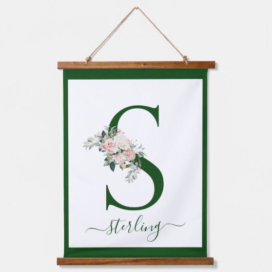 Monogram bloemletter S Hangend Wandkleed (Voorkant)