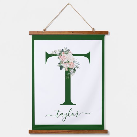 Monogram Bloemletter T Hangend Wandkleed (Voorkant)