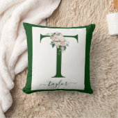 Monogram bloemletter T Kussen (Deken)