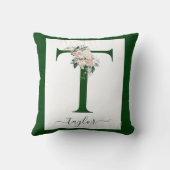 Monogram bloemletter T Kussen (Achterkant)