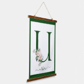 Monogram bloemletter U Hangend Wandkleed (Gebogen)