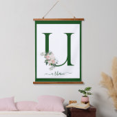 Monogram bloemletter U Hangend Wandkleed (Slaapkamer)