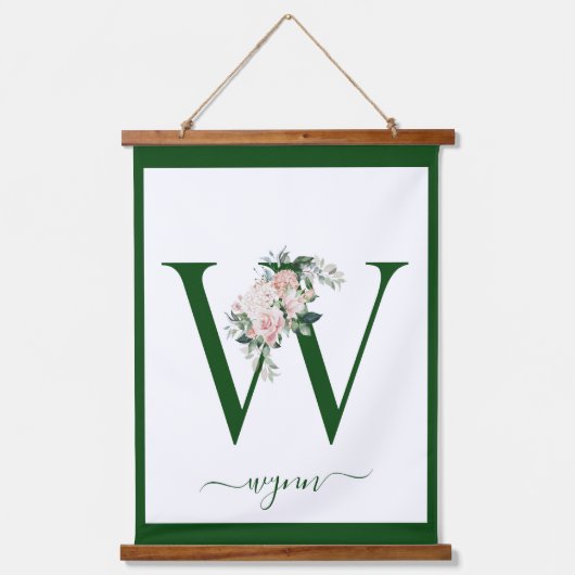 Monogram Bloemletter W Hangend Wandkleed (Voorkant)