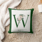 Monogram bloemletter W Kussen (Deken)