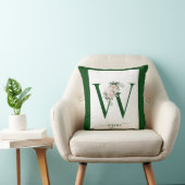 Monogram bloemletter W Kussen (Stoel)