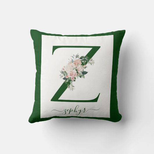 Monogram bloemletter Z Kussen (Achterkant)